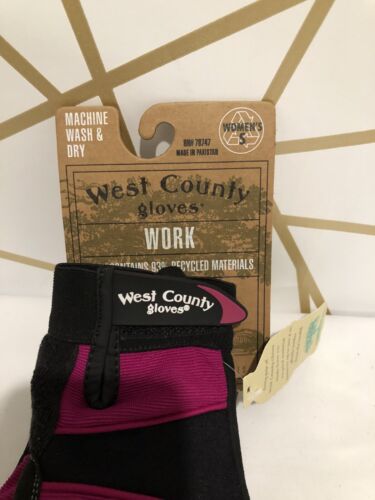 West County Women's Gloves – Small, Berry, Work Gloves with Four-Way 2pk NEW - Picture 2 of 6