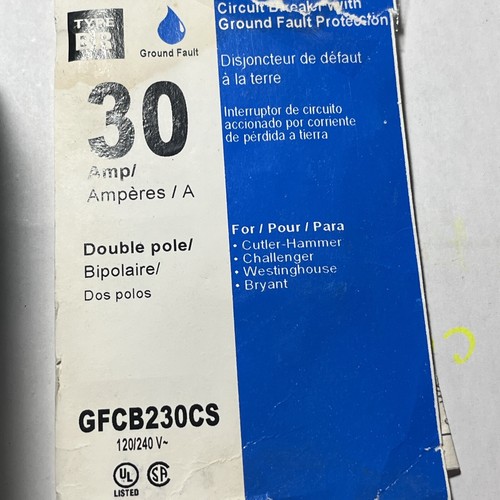 Eaton 30Amp Leistungsschalter mit Erdungsfehlerschutz GFTCB230CS, neu offener Bo - Bild 3 von 5