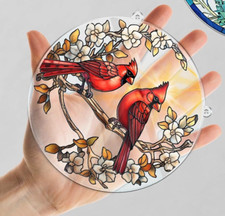 New Acrylic Cardinal Suncatcher for Window or Door w/Hangers for Hanging