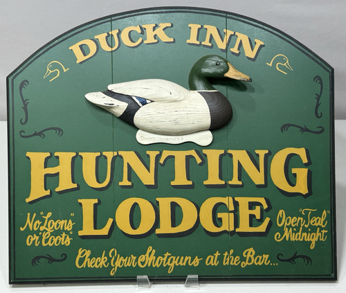 Ducks Unlimited "Duck Inn Hunting Lodge" Wooden Wall Sign Plaque Meissenburg