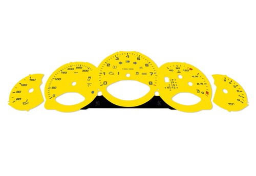 For Porsche Carrera 911, 997 Yellow - Speedometer dials from MPH to km/h Gauges - Picture 4 of 6