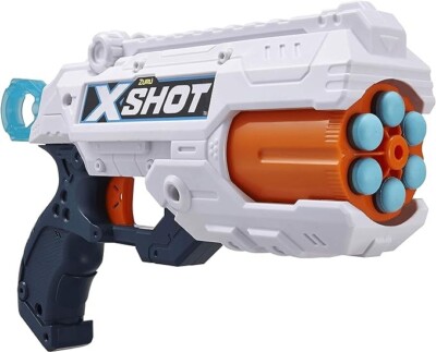 Set of 2 Zuru X Shot Dart Gun 6 shot White Shooter with 12 darts- Tested Works