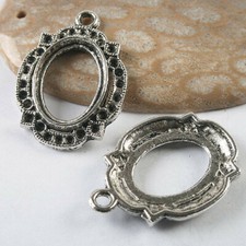 8pcs dark silver tone picture frame charm h3505