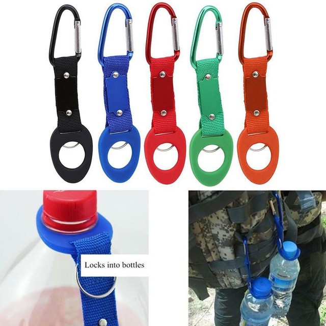 Secure Tactical Carabiner Clip Water Drink Bottle Holder Durable Hook