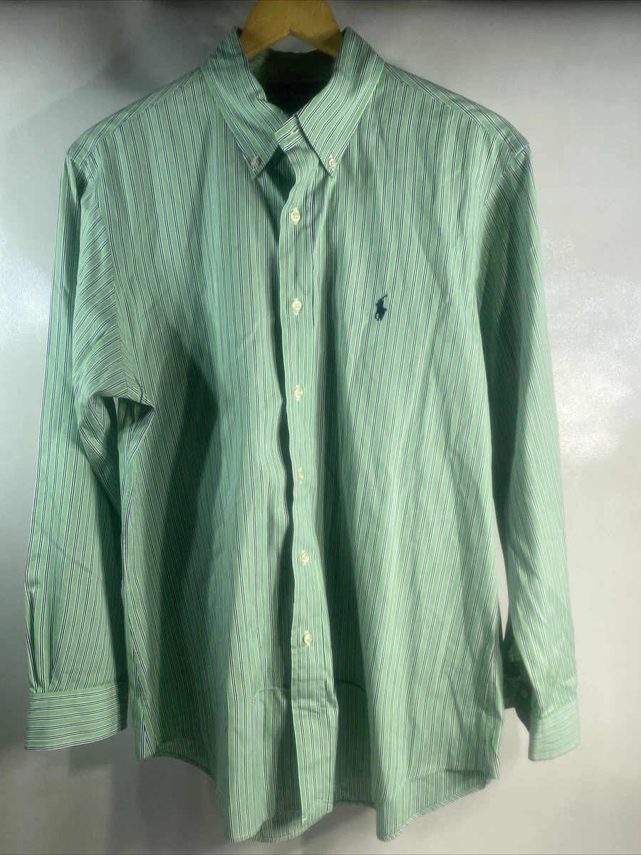 Green striped ralph lauren shirt cheap