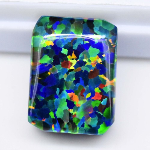 10.0ct 15x11mm Doublet Natural Play Of Color Fire Opal Loose Gemstone, Unheated