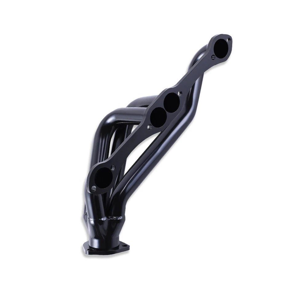 Cabezales de escape de acero negro para Chevrolet Blazer S10 S15 GMC SBC 283-400 V8 Foto 3 de 4