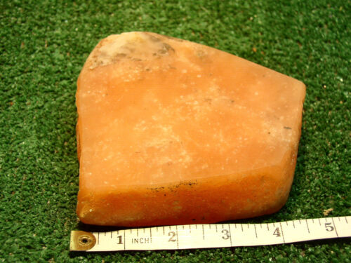 Thick GEM ORANGE ALABASTER Translucent Slab 1.8 Pounds Lbs - Picture 2 of 3