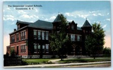 GREENWOOD, South Carolina SC ~ GRADED SCHOOLS c1915  Postcard