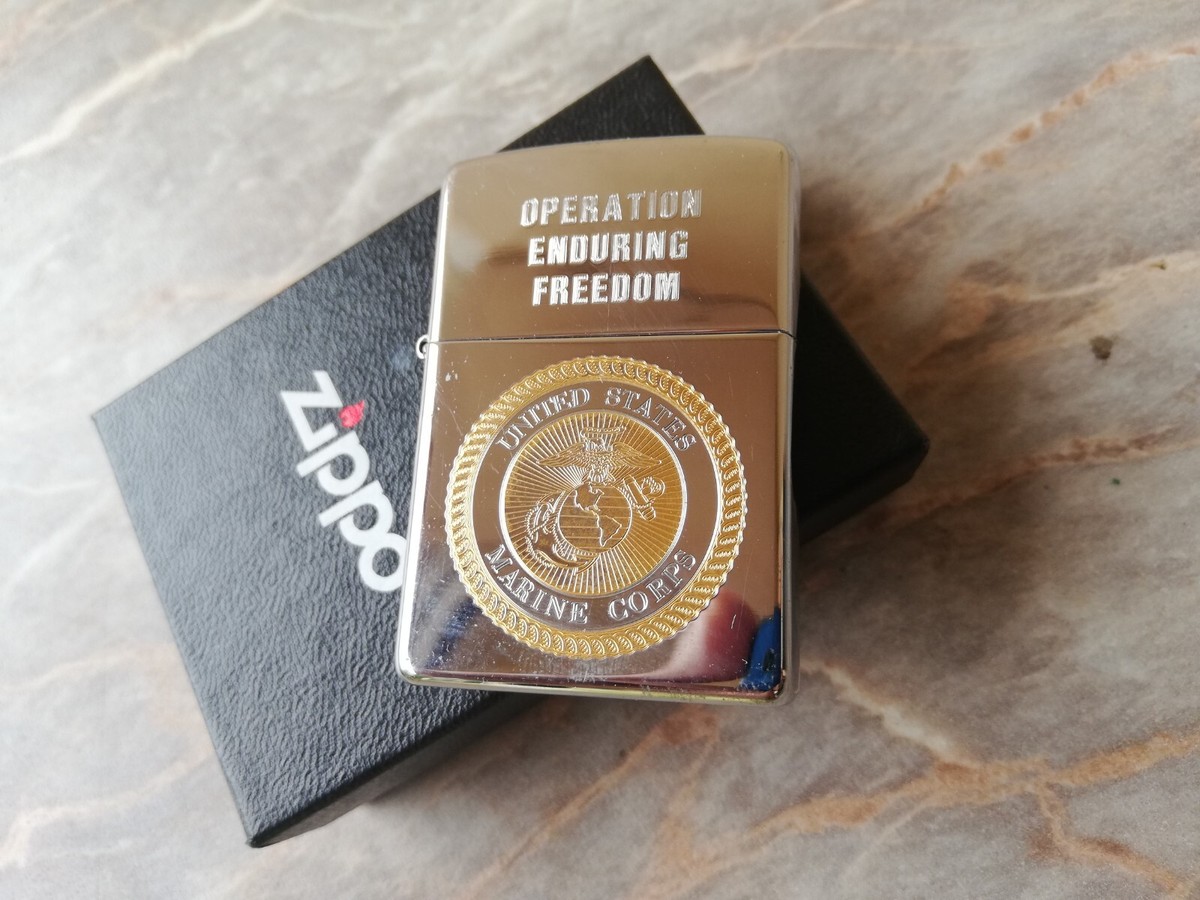 ZIPPO 24K GOLD INLAY OPERATION ENDURING FREEDOM US MILITARY NAVY 