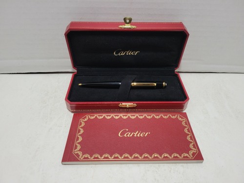 Diabolo de Cartier Ballpoint Pen Black Gold Trim Complete with Red Box \u0026  Manual | eBay