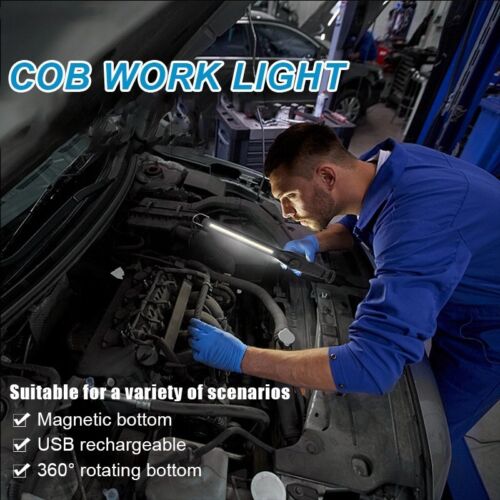 2pcs USB Rechargeable LED COB Work Inspection Light Magnetic Repair Lamp w Hook - Picture 5 of 21