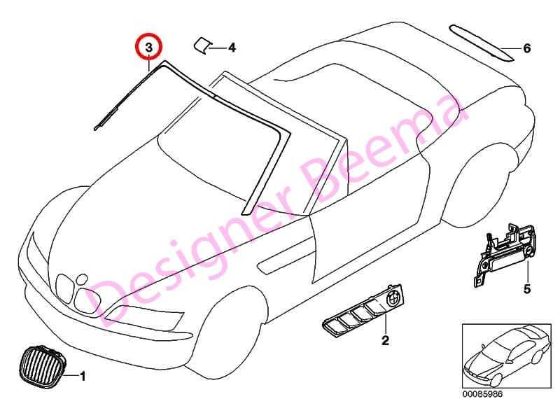 BMW Z3 Roadster Top Of Roof Chrome Trim Apron Right (JS)