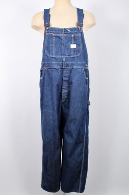 Mens VTG 70s Blue Denim Big Mac Overalls Sz L 1970s Square