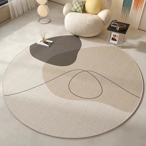 Japanese Style Crystal Pile Round Carpet Home Living Room Bedroom Decorative Mat - Picture 24 of 24