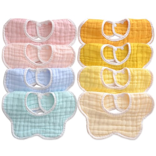 Baby Bibs for Girls Boys 8 Pack Muslin Drool Teeth Drooling Teething Bibs Mus...