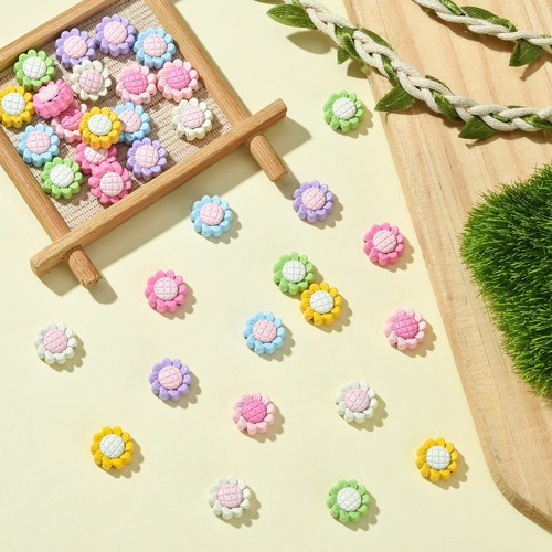35x Alloy Sunflower Beads Flower Loose Beads for Necklaces Bracelets Making DIY - Picture 6 of 7