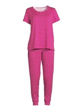 New Secret Treasures Womens Polka Dots Shirt Jogger Pajama set 2 pc many sizes