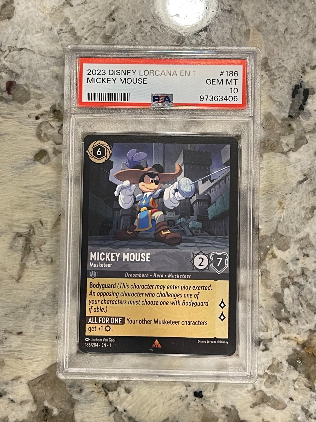 Disney Lorcana First Chapter Mickey Mouse #186 Musketeer PSA 10