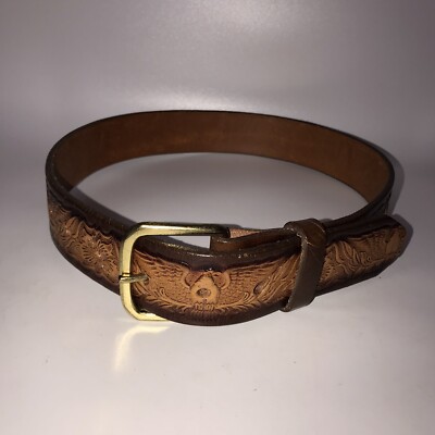 Mens Leather Belt 33 Eagle Design
