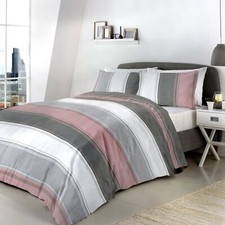 Image of Duvet Cover Bedding Set Reversible Betley Stripe by Fusion 5 Colours Available