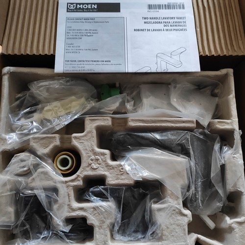 Moen T6920BL-9000 Rizon Widespread Bathroom Faucet with Valve, Matte Black - Picture 2 of 5