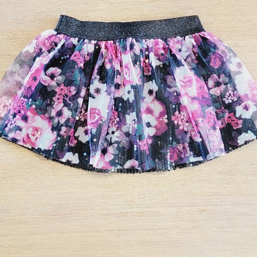 JUSTICE Floral Sequins Layered Cute Skirt Skort Size 8 - Picture 3 of 7