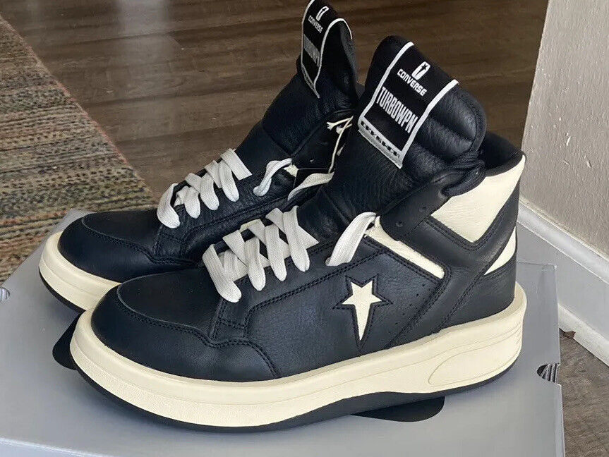 Converse x DRKSHDW TURBOWPN Mid by Rick Owens Black/White - Size 10.5