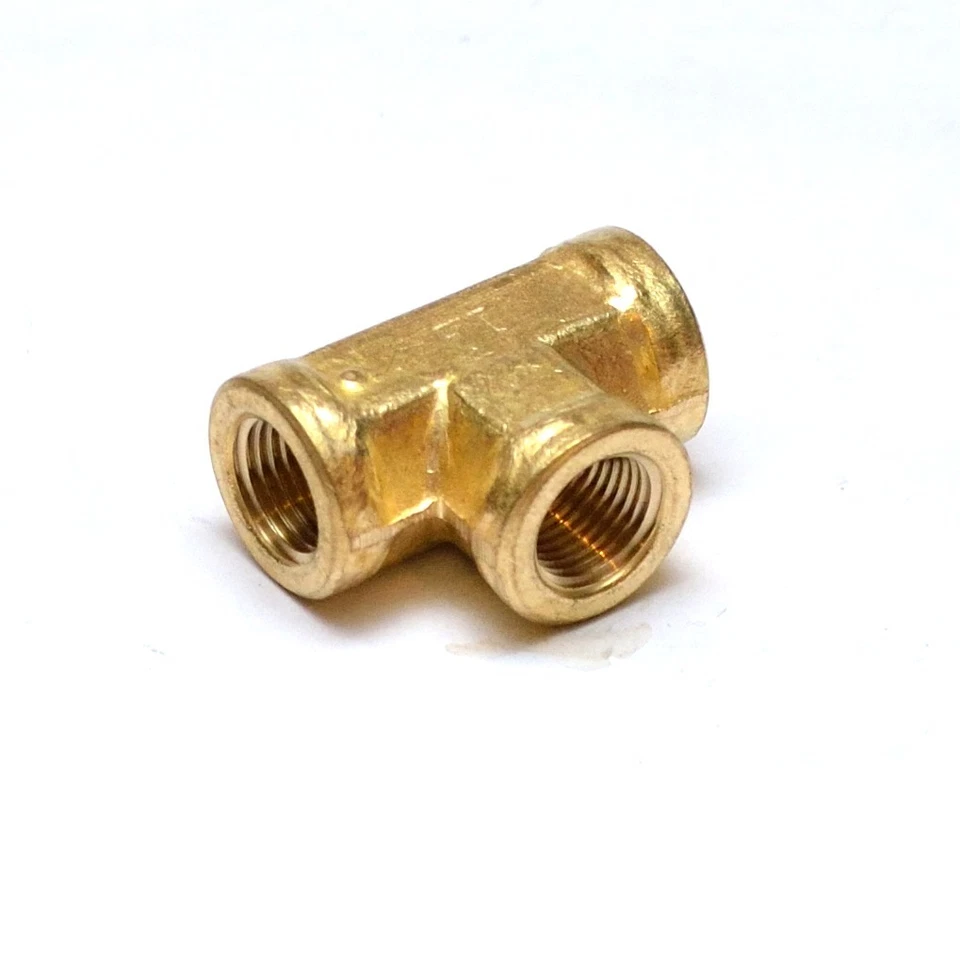 1/8 Npt Female Pipe T Tee 3 Side Brass Fitting Fuel Vacuum Air Water Oil Gas - Image 4 of 4