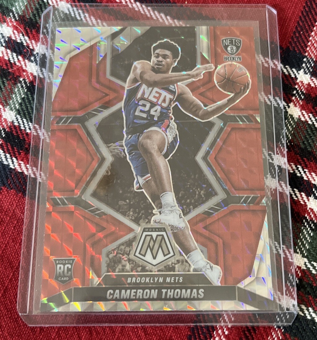 2021-22 Mosaic Cameron Thomas RC Red Mosaic Prizm Nets #215