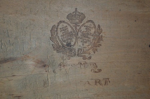 Antique French Paris Lombart Chocolate Box Wood Chocolat Advertising Box - Picture 3 of 5