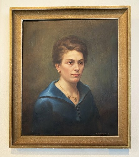 Antique c.1920 Oil Painting, Beautiful French Woman's Portrait in Original Frame - Picture 2 of 10