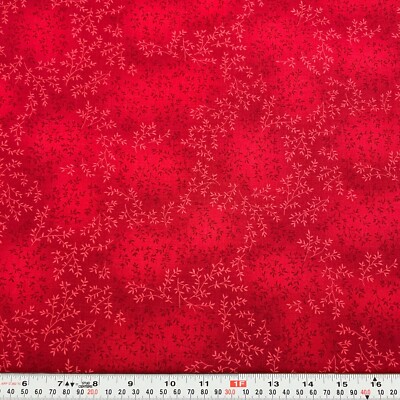Willow by Timeless Treasures Branches on Red Cotton Fabric by the HALF YARD