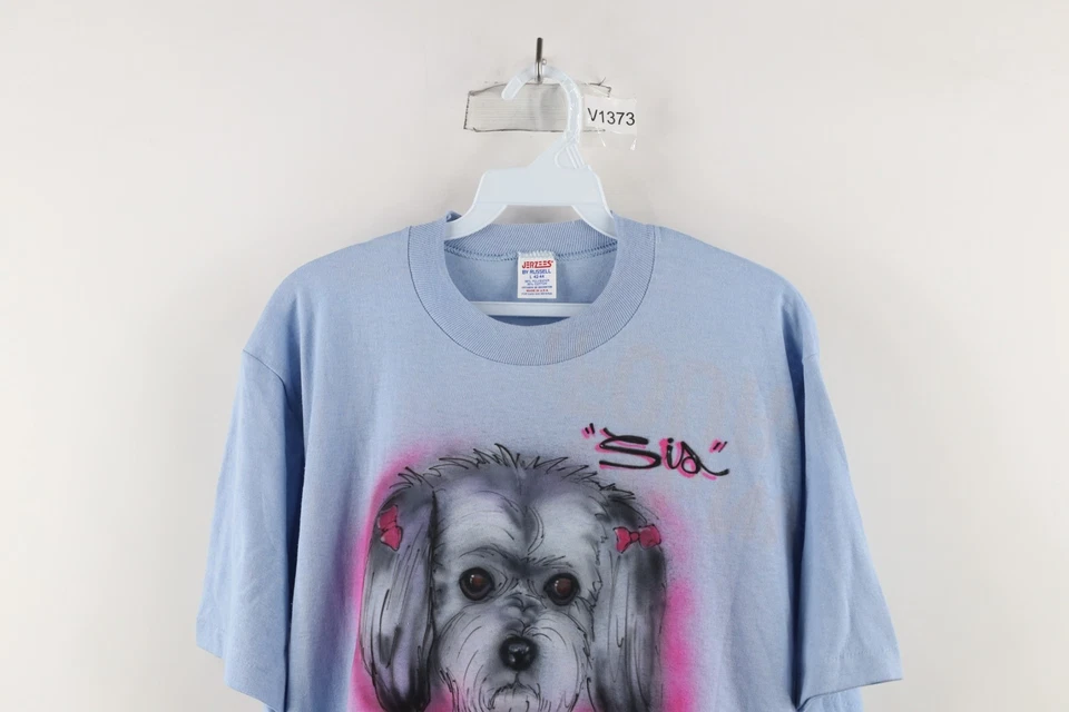 Camiseta de manga corta vintage años 80 Russell Athletic para mujer grande cepillo de aire perro EE. UU. Foto 2 de 4