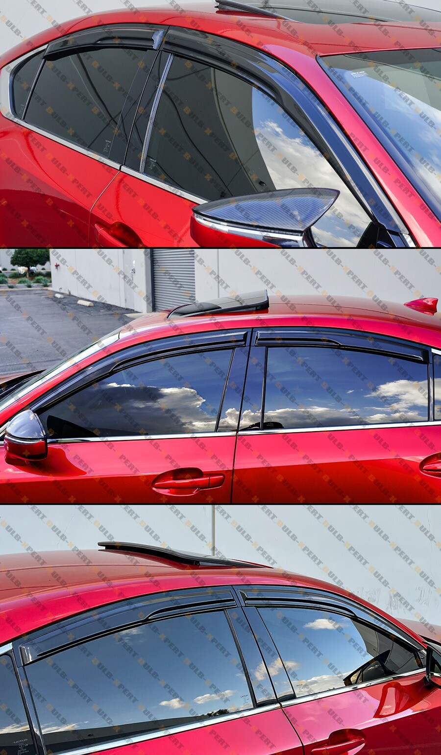 3D WAVY AERO WINDOW VISOR RAIN GUARD DEFLECTOR FOR 2124 LEXUS IS300