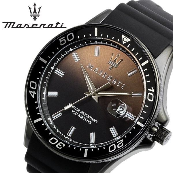 Montre Maserati R8851140001 authentique et étanche 100M en acier brossé
