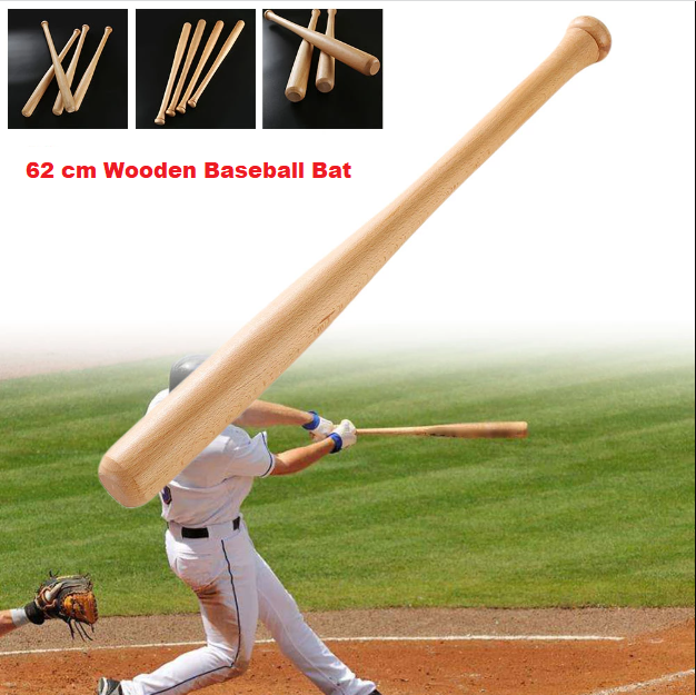 Batte De Baseball En Bois 54cm - Heavy Duty, Pour Adulte Ou Jeune - Bâton Rounder