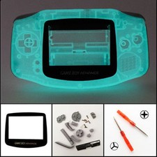 GBA Nintendo Game Boy Advance Housing Shell GLASS Screen Glow in the Dark 