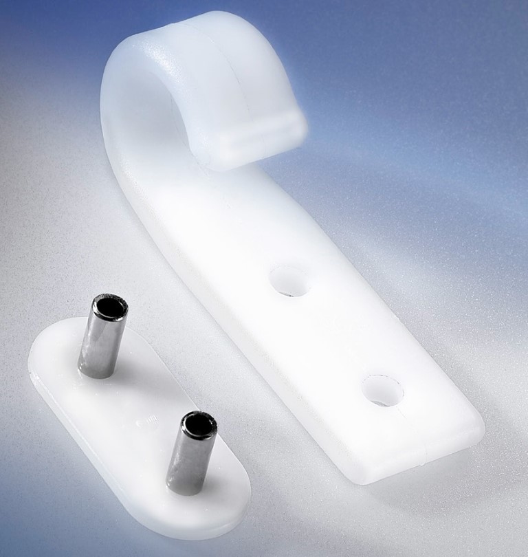 10 X Zweiloch-Planenhaken Kunststoff Grau Geschlossen - Foto 2