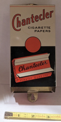 cigarette paper dispenser Chantecler Tobacco Tin Tobacco Paper Dispenser Smoking Papers Chicken  Vintage