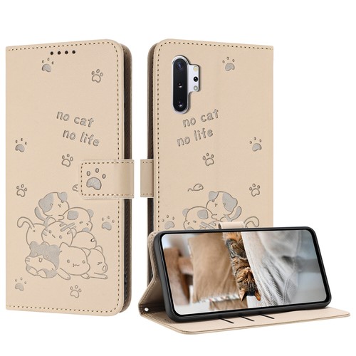 Cute Cat Embossed Flip Leather Wallet Case For Samsung S7 Edge S8 S9 S10 S10E + - Picture 2 of 18