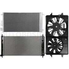 For 2008-2012 Chevy Malibu 2.4L Radiator & Condenser & Cooling Fan Kit