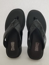 Cougar Women's Shoes Jacy-PL Black Patent Leather Flip-Flops Sandal Sz 6M EUC