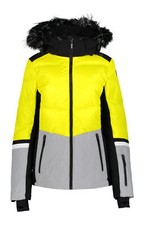 Damen Skijacke Icepeak Electra in schwarz - gelb - grau, Outdoorjacke Gr. 34