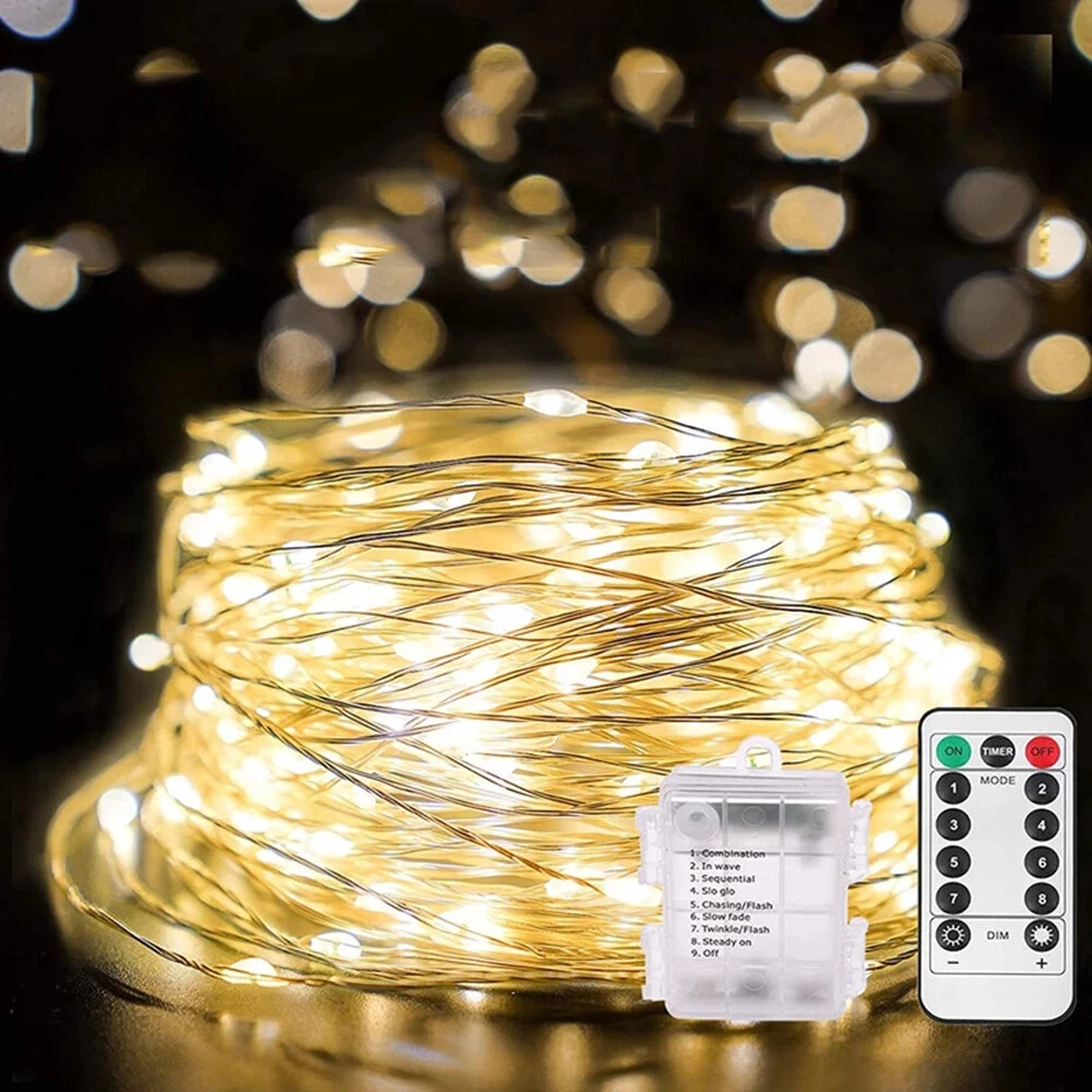 LED Fairy Lights Battery Operated & Remote Indoor Party String Lights 5M  10M 20M