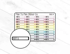 1868-14~~Rent Due Boxes Planner Stickers.