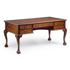 SCRIVANIA STUDIO CLASSICA VINTAGE LEGNO MASSELLO MOGANO Mobili e scrittoi CHIC