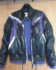 Billabong Jacket Size Small S Black Purple White Polyester Zip Up New