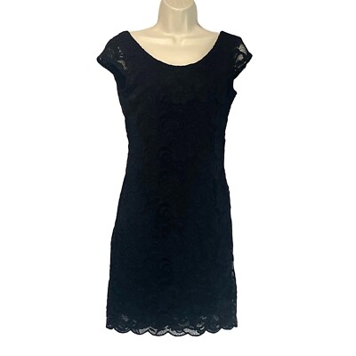 Divided by H&M Women s Cup Sleeve Lace Mini Dress, Black, Sz. 8