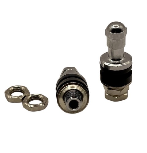 FLUSH MOUNT METAL/CHROME TIRE VALVE STEMS HIGH PRESSURE BOLT IN 4 PIECES 502 - Picture 6 of 9